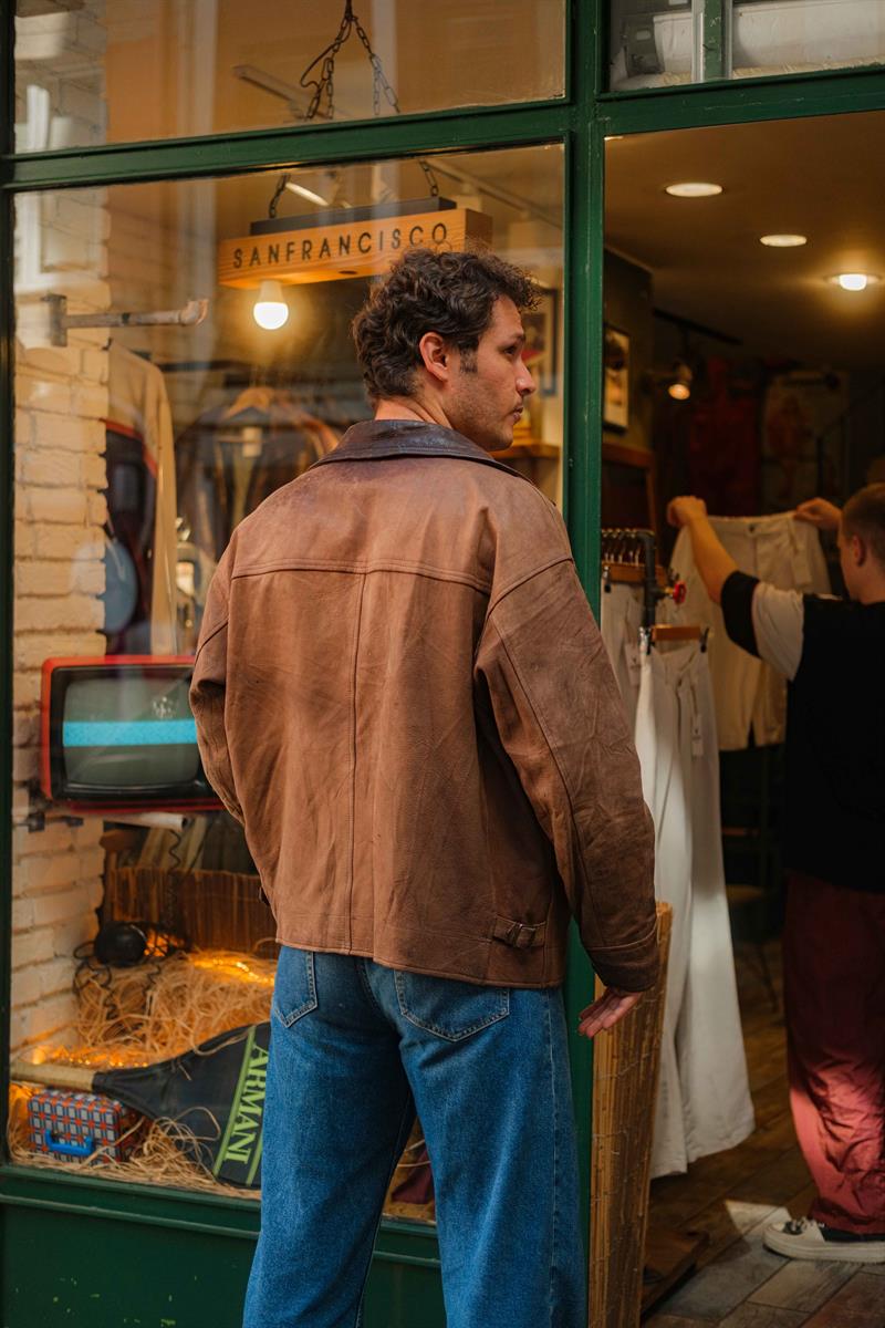 Berlin Vintage Eskitme Deri Ceket
