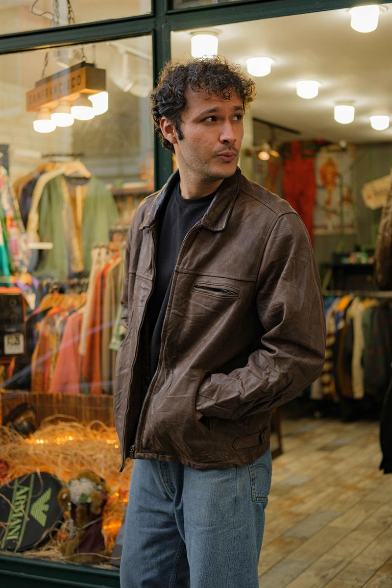 Biker Brown Vintage Unisex Deri Ceket