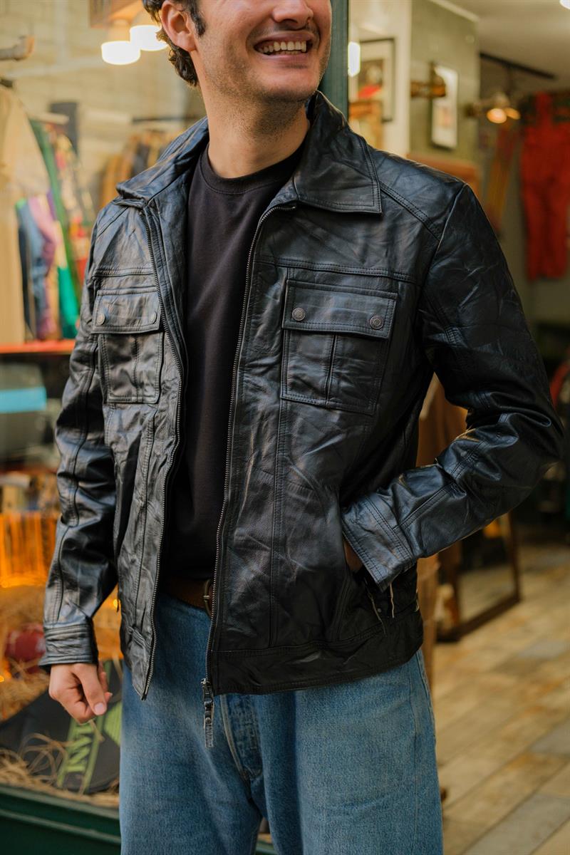Biker Vintage Unisex Deri Ceket