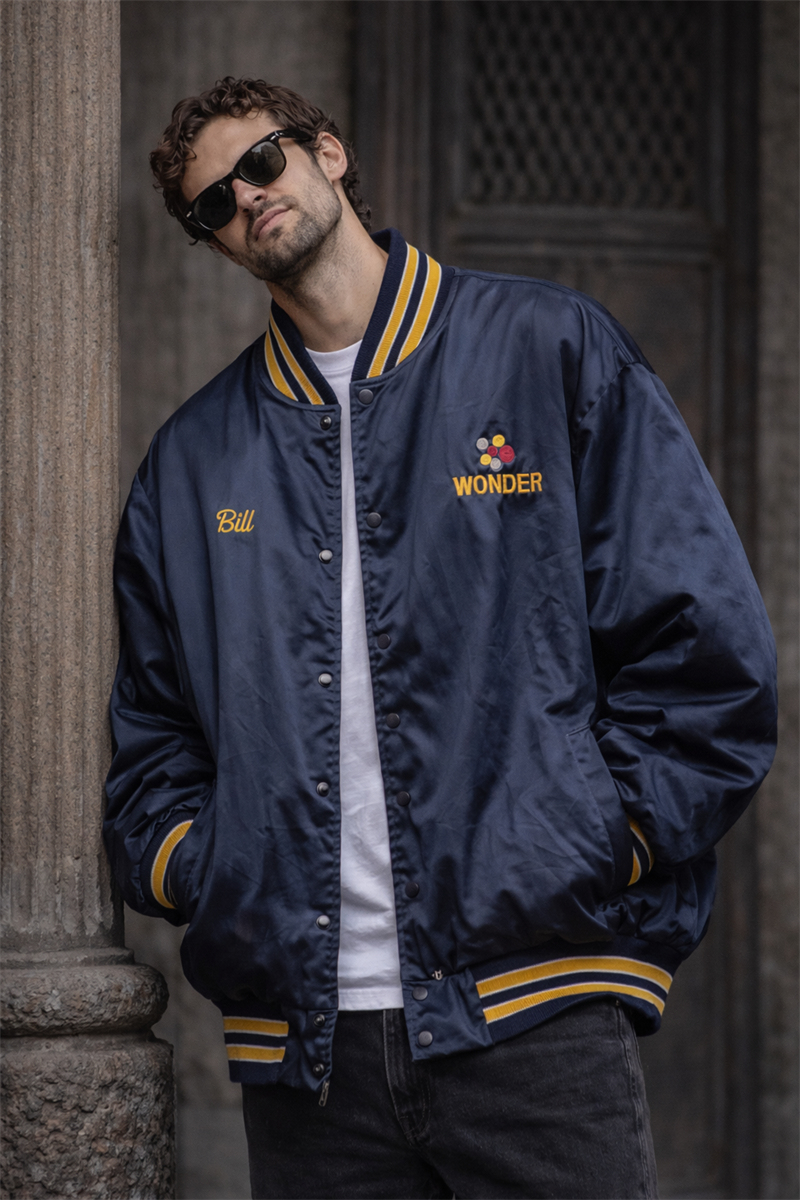 Bill Wonder Satin Kolej Bomber Ceket