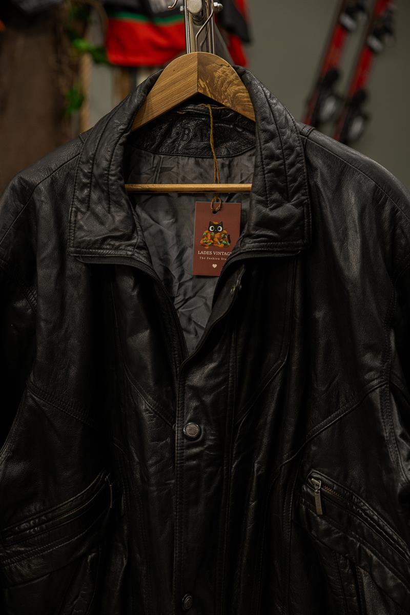 Black Bomber Model Unisex Deri Ceket