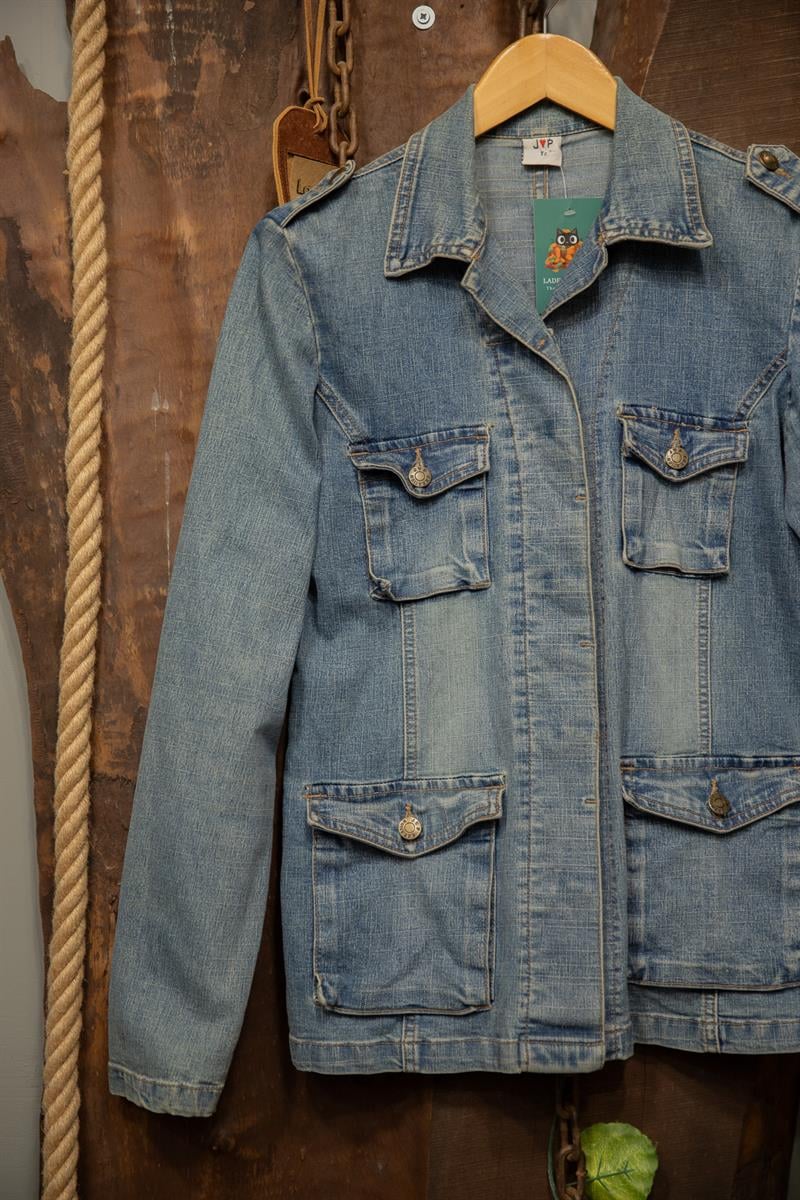 Blue Denim Wash Kot Ceket