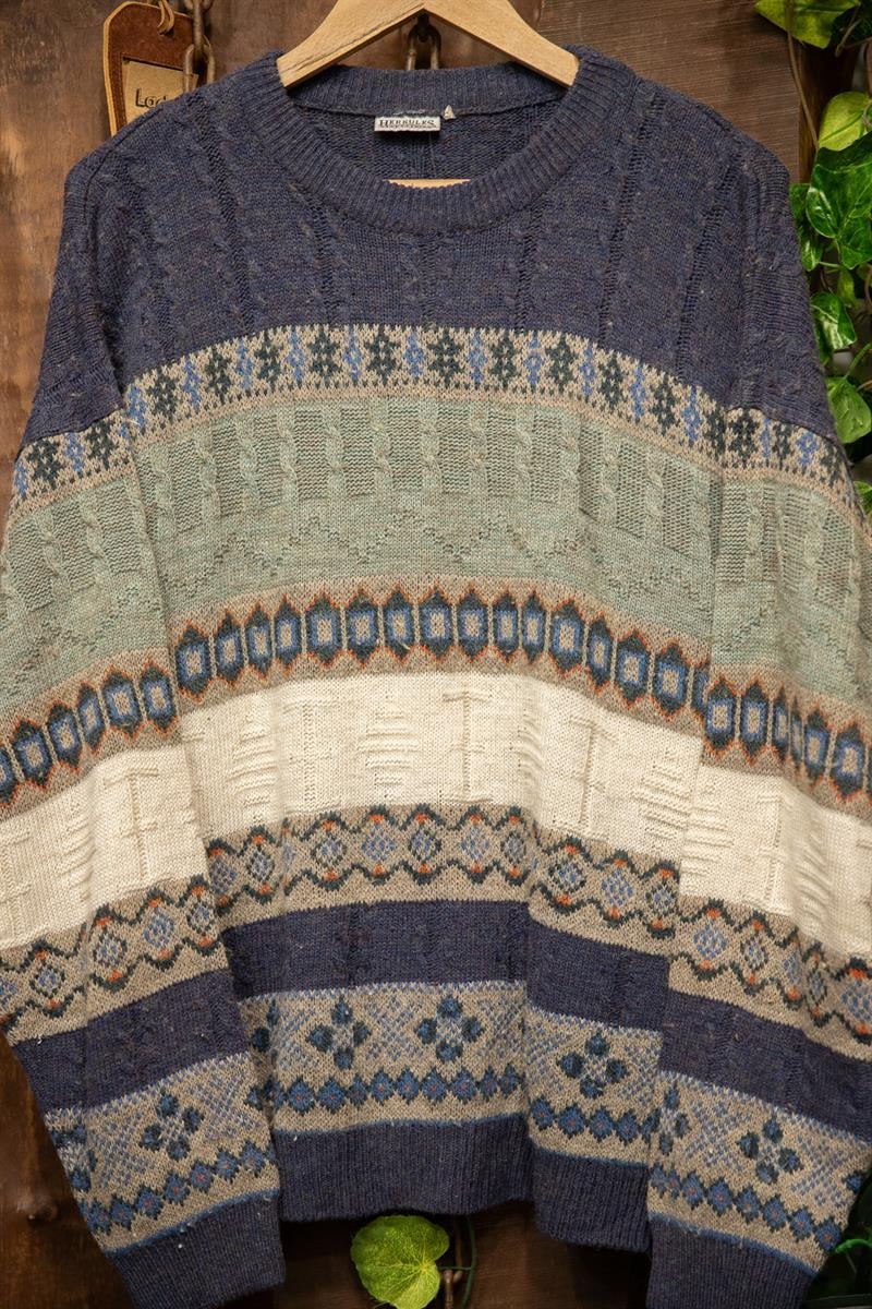Blue Ethnic Nordic Oversize Kazak