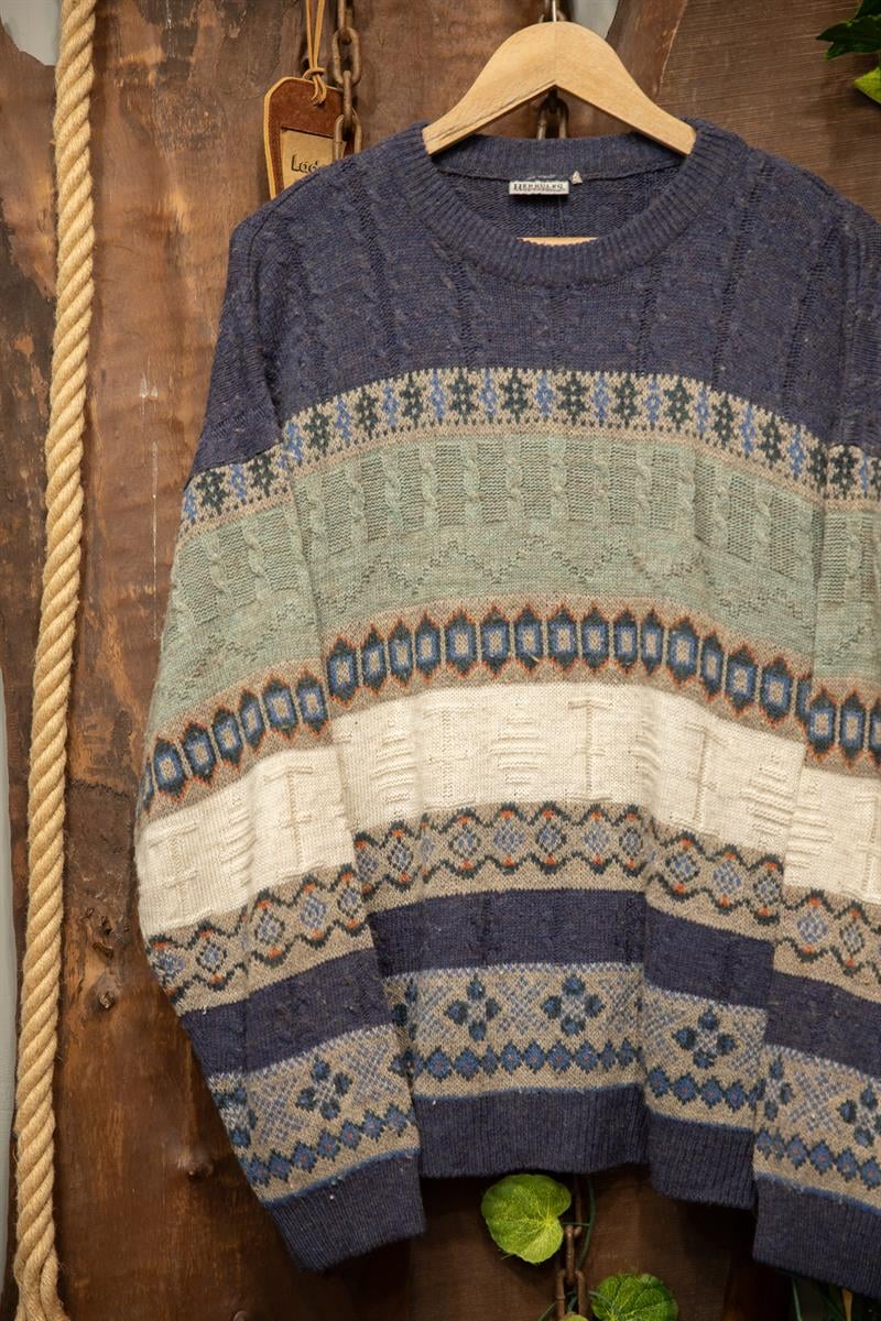 Blue Ethnic Nordic Oversize Kazak