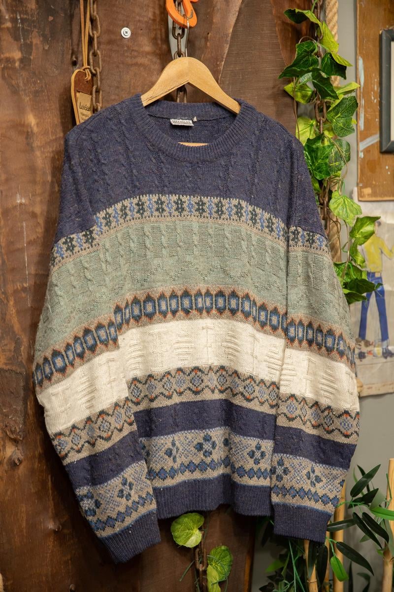 Blue Ethnic Nordic Oversize Kazak