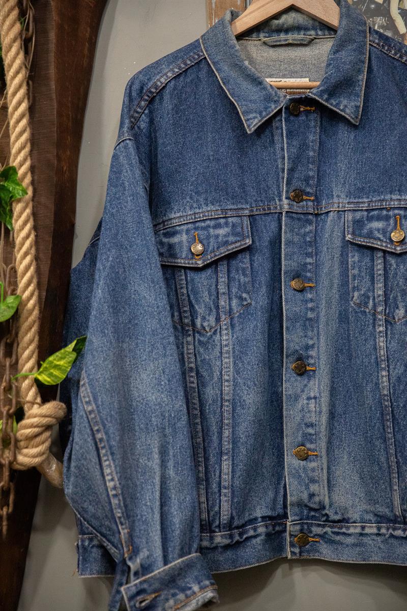 Blue Loose Fit Denim Ceket