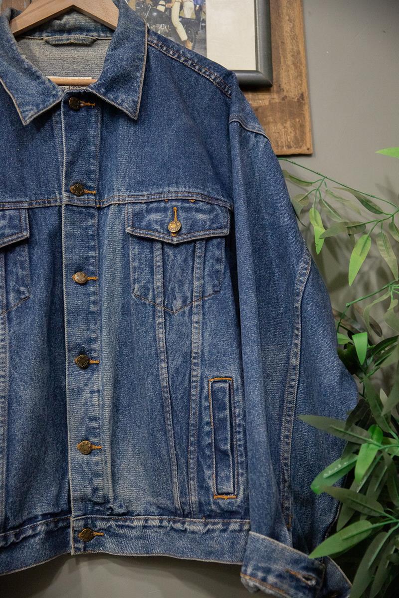 Blue Loose Fit Denim Ceket