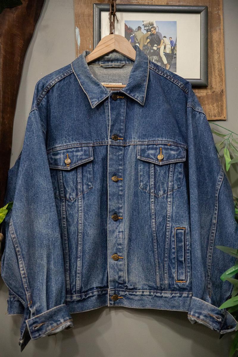 Blue Loose Fit Denim Ceket