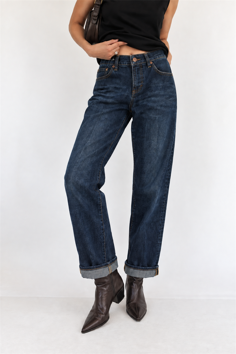 Bootcut Flare Nakışlı Jean Pantolon