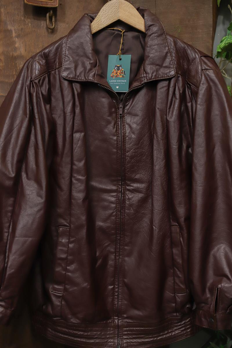 Bordo 90s Bomber Deri Ceket