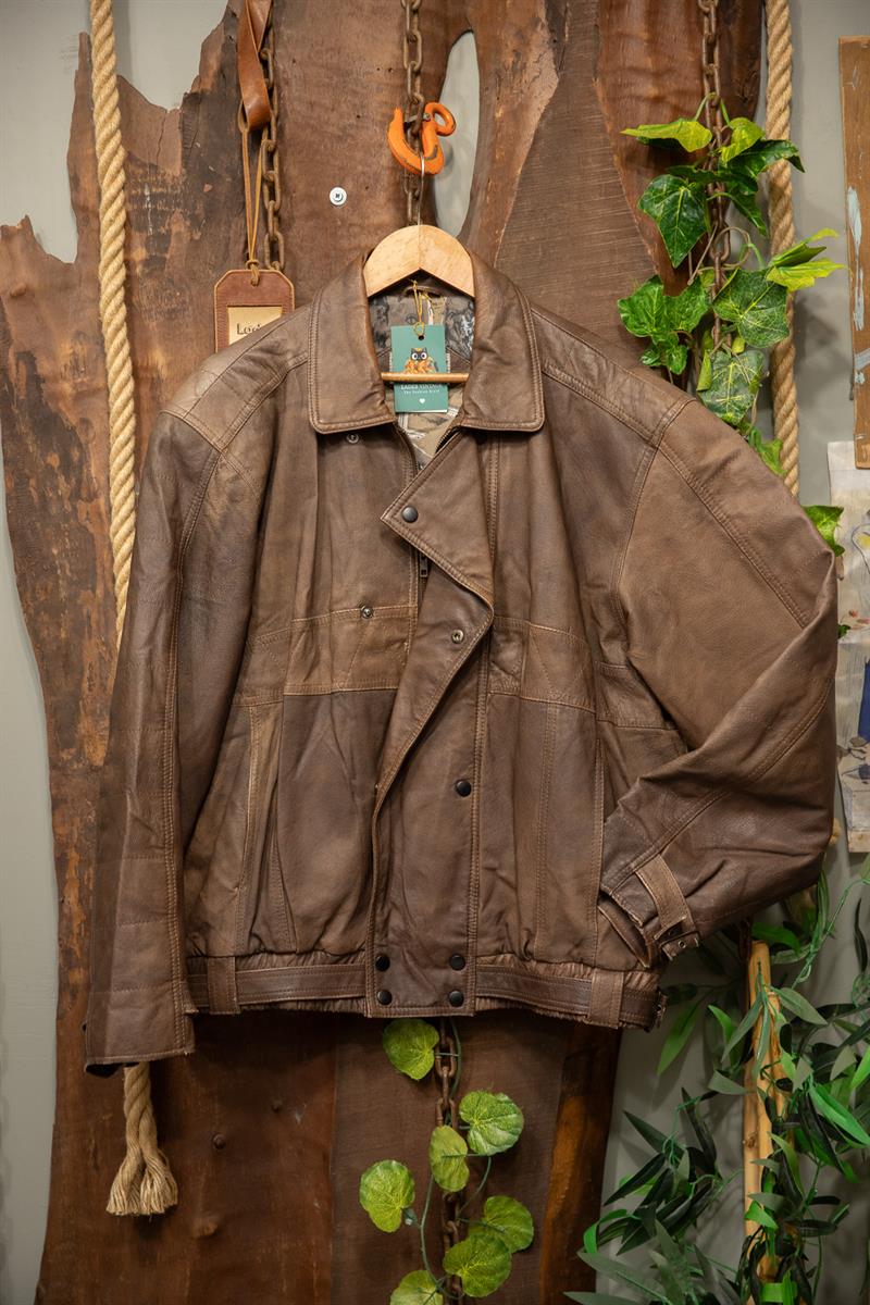 Brown 90s Bomber Deri Ceket