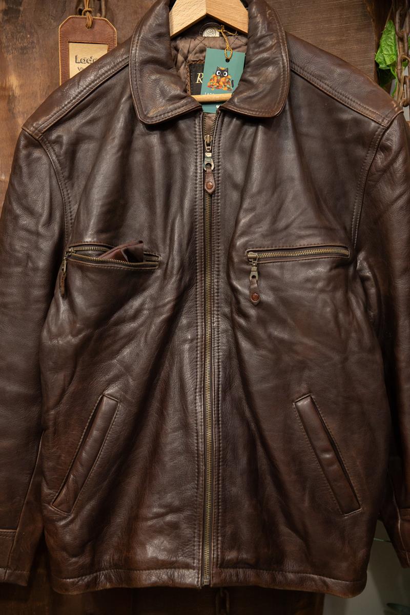 Brown 90s Klasik Biker Deri Ceket