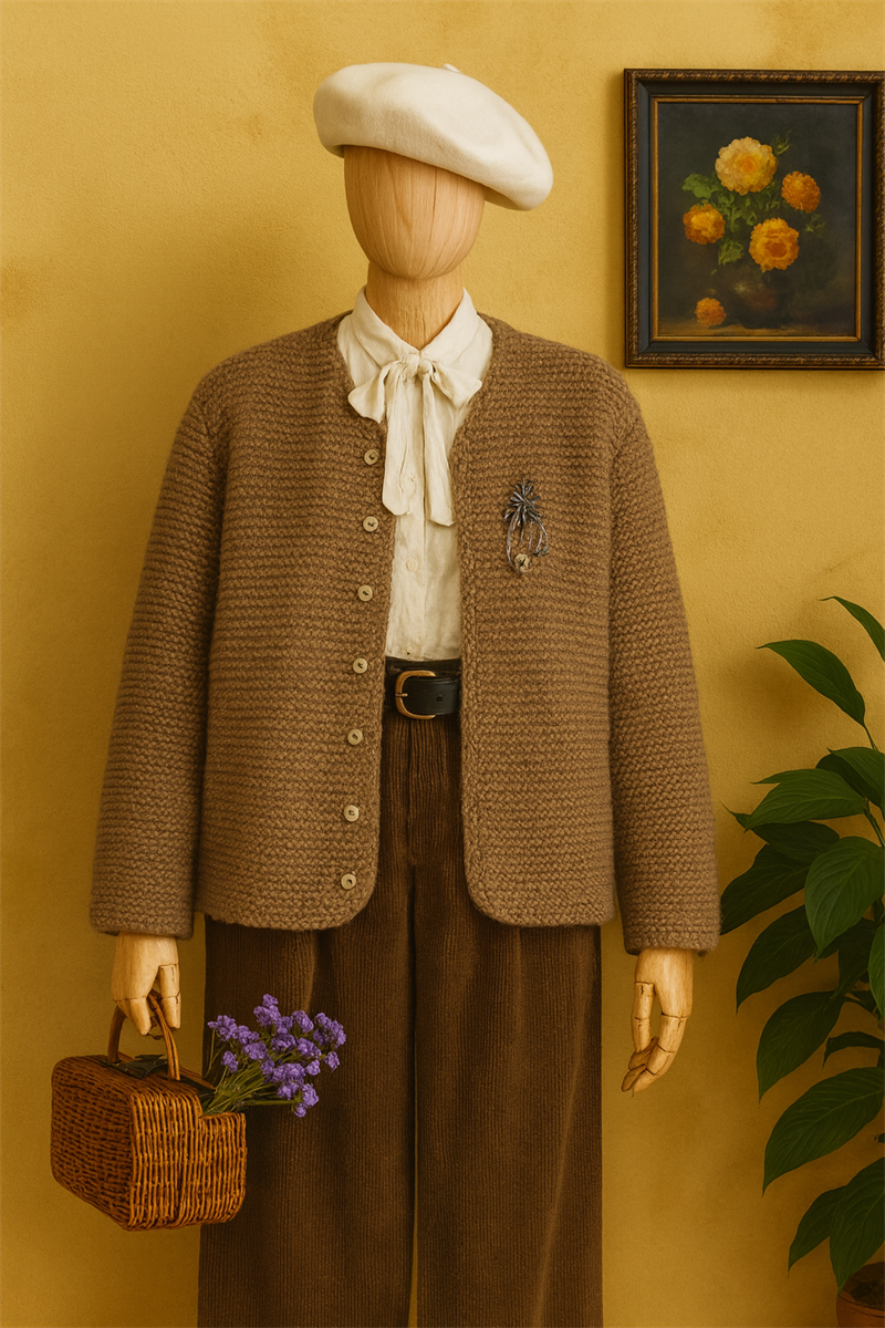 Brown Austrian Wool Ceket-Hırka