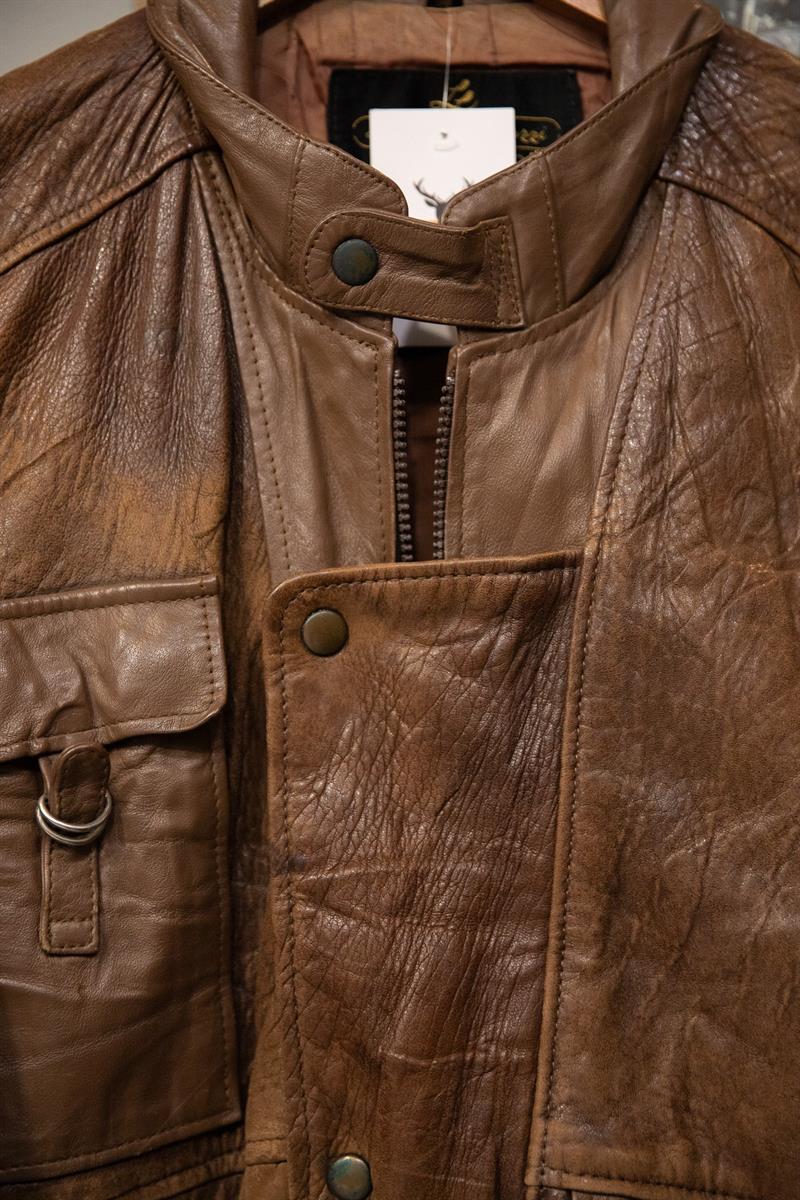 Brown Bomber Deri Ceket