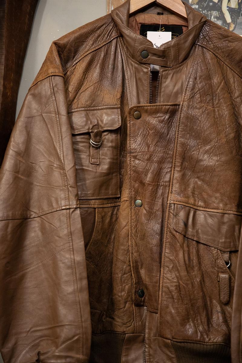 Brown Bomber Deri Ceket