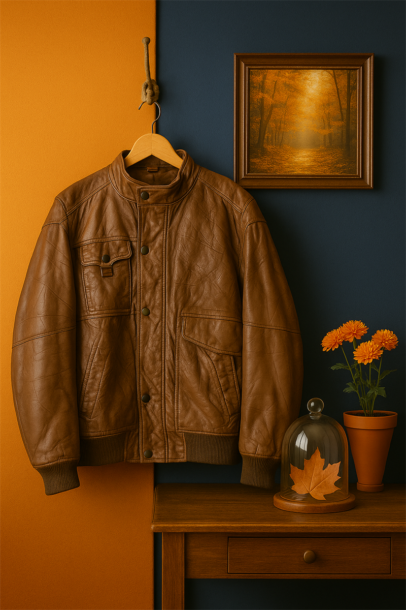Brown Bomber Deri Ceket