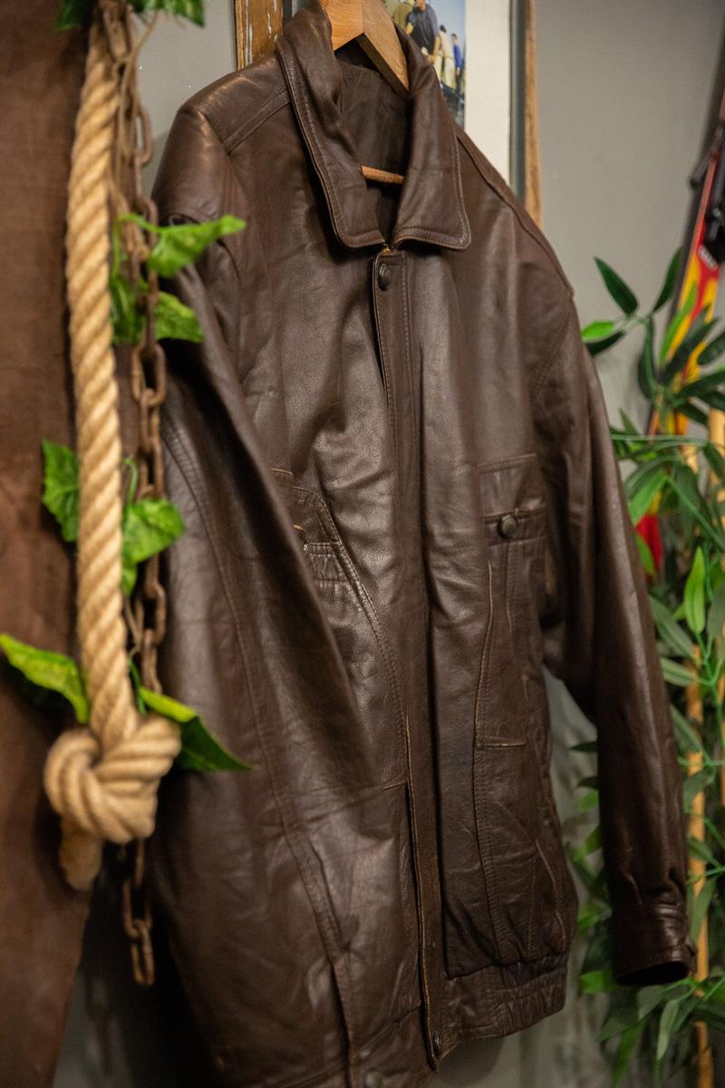 Brown Bomber Deri Ceket