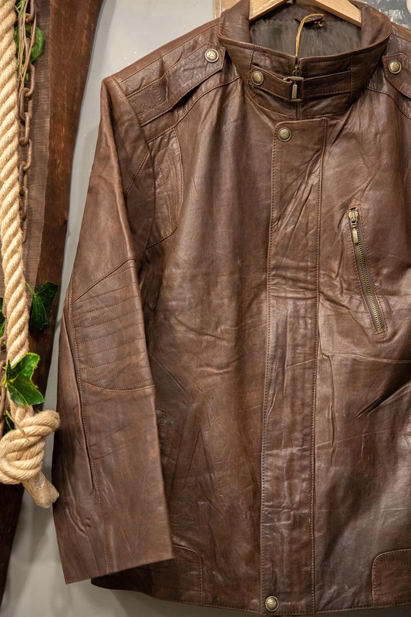 Brown Classic Coat Deri Ceket