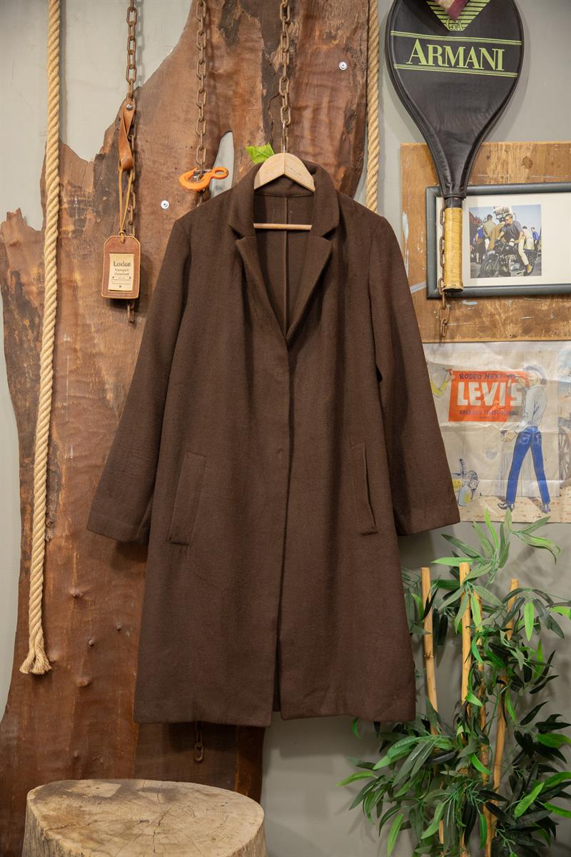 Brown Classic Kaşe Kaban