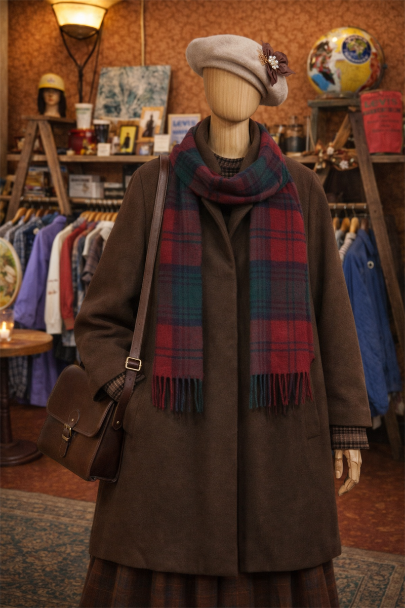 Brown Classic Kaşe Kaban