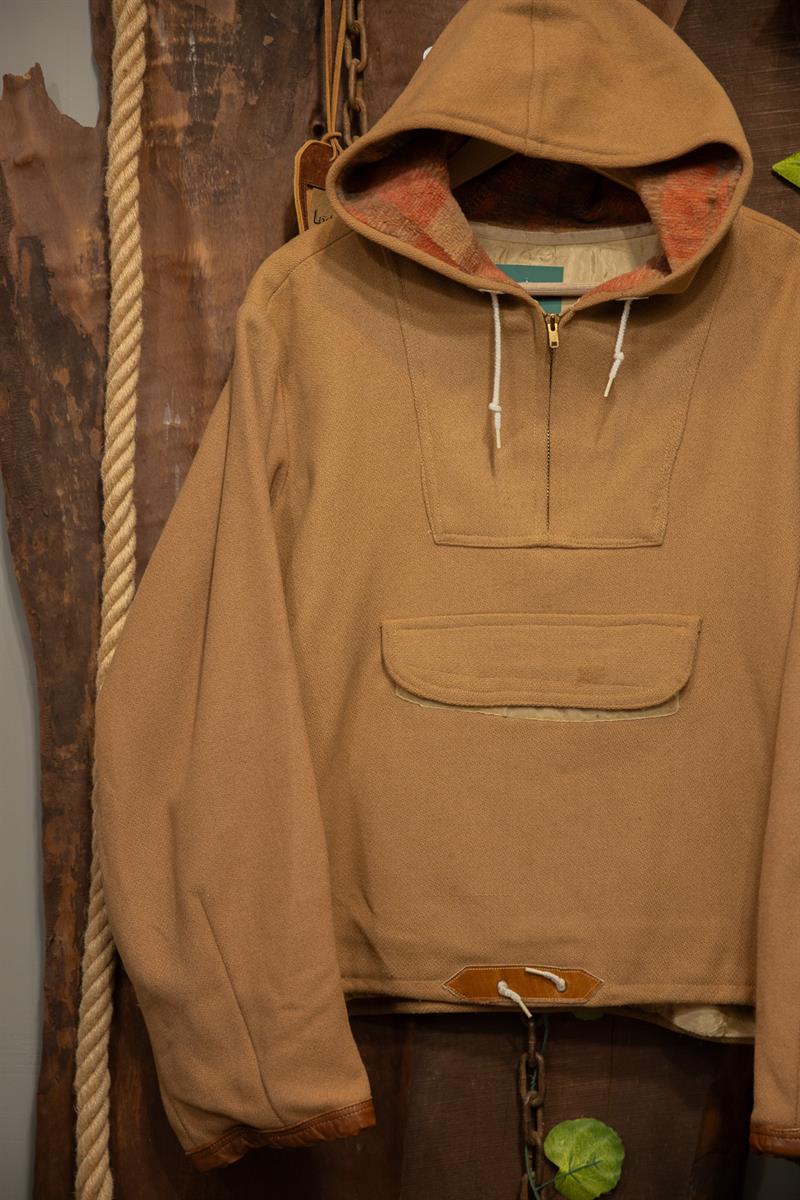 Brown Oversize Wool 90s Hoodie 