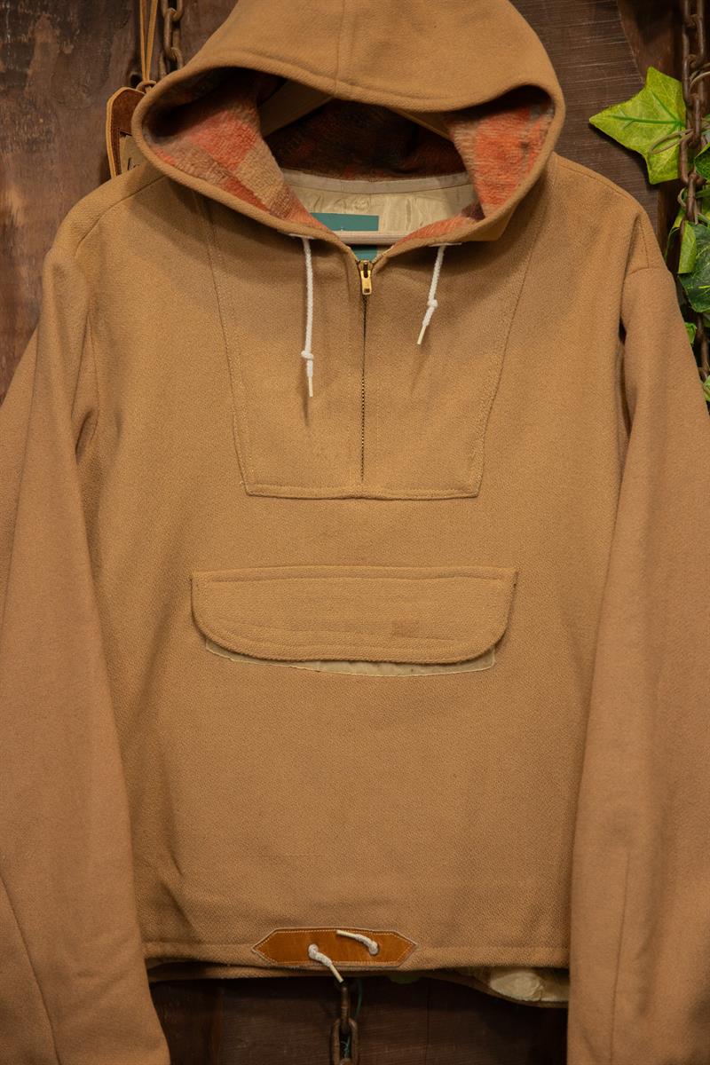 Brown Oversize Wool 90s Hoodie 