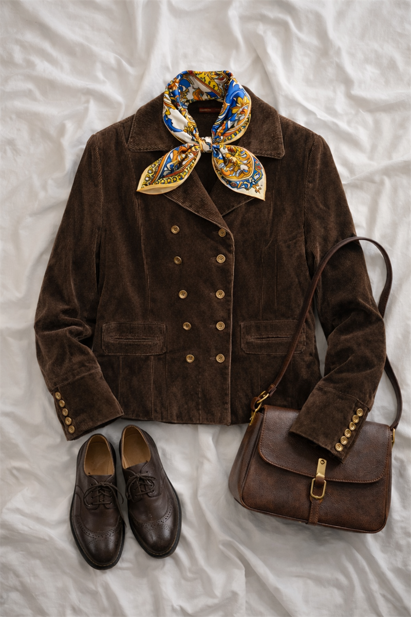 Brown Scarva Kadife Ceket