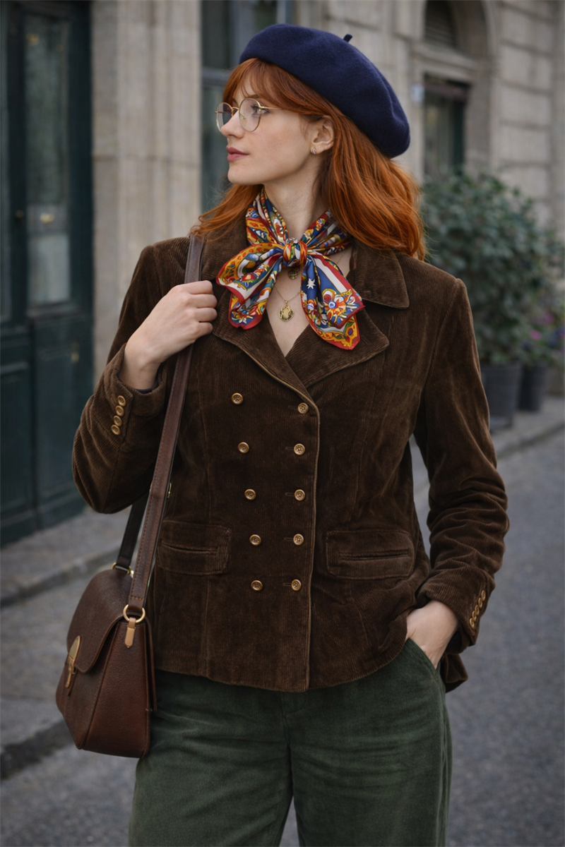 Brown Scarva Kadife Ceket