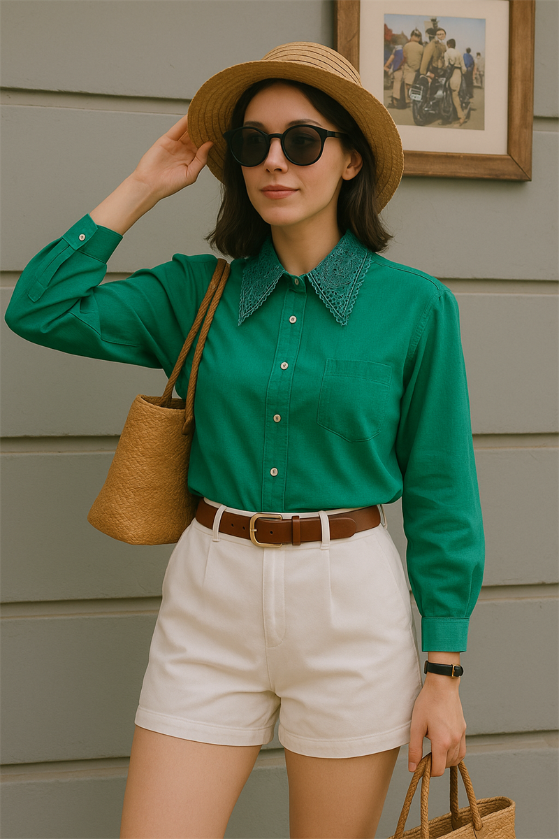 C&A Dantel Yaka Kadın Gömlek