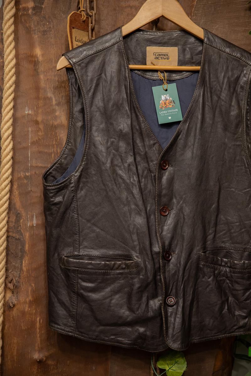 Camel Active Original Acı Kahve Deri Yelek