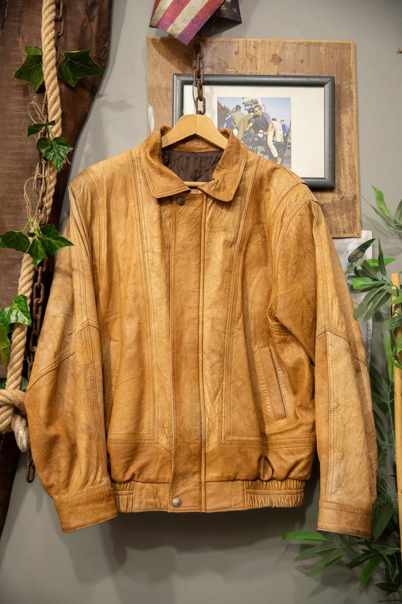 Camel Patina Bomber Deri Ceket