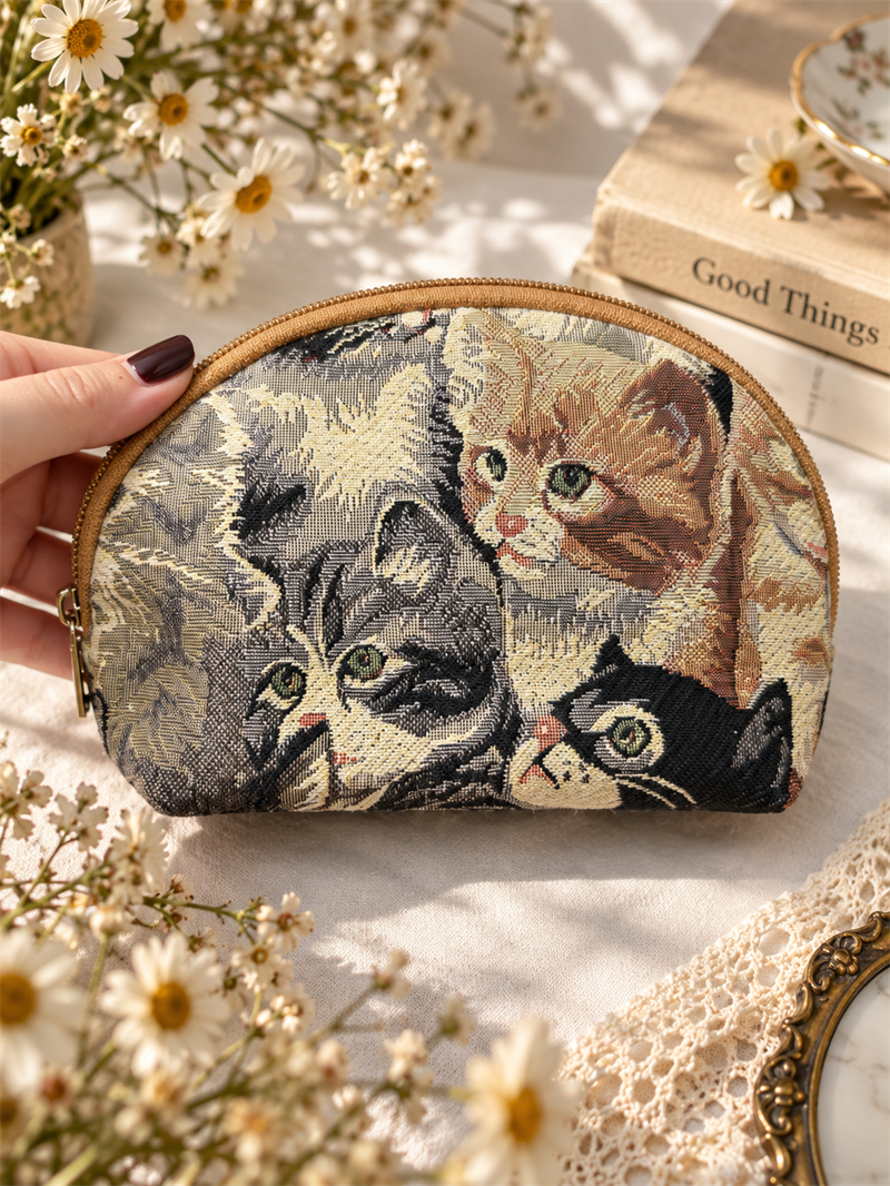 Cat Parade — Vintage Goblen Kedi Çantası