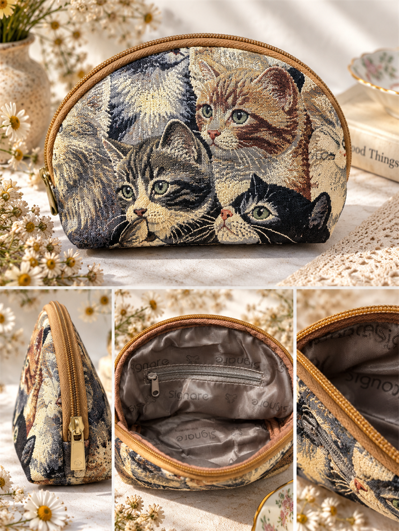 Cat Parade — Vintage Goblen Kedi Çantası