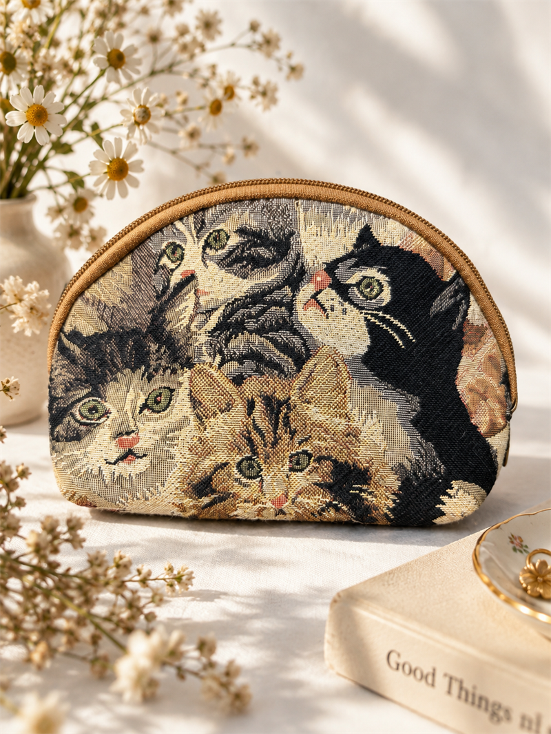 Cat Parade — Vintage Goblen Kedi Çantası