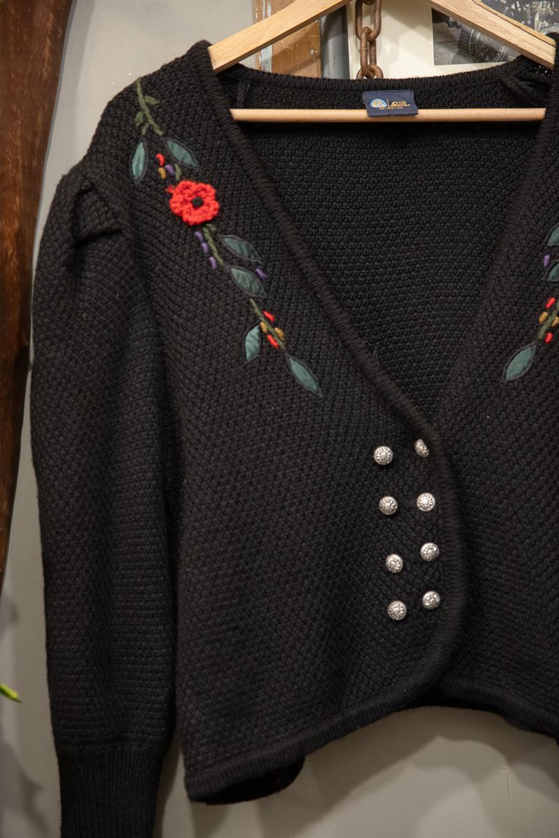 Chic Flower Knit Hırka-Ceket