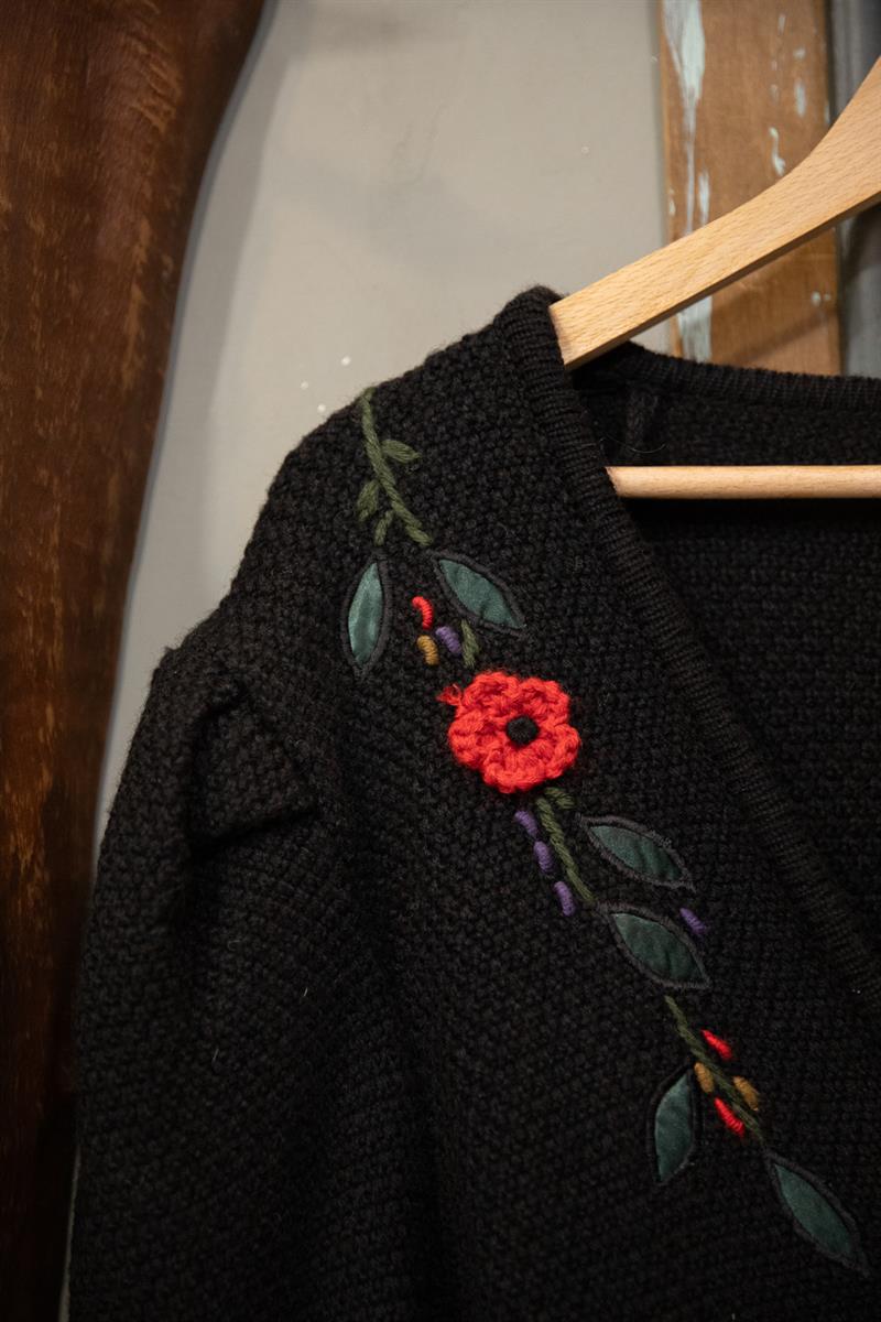 Chic Flower Knit Hırka-Ceket