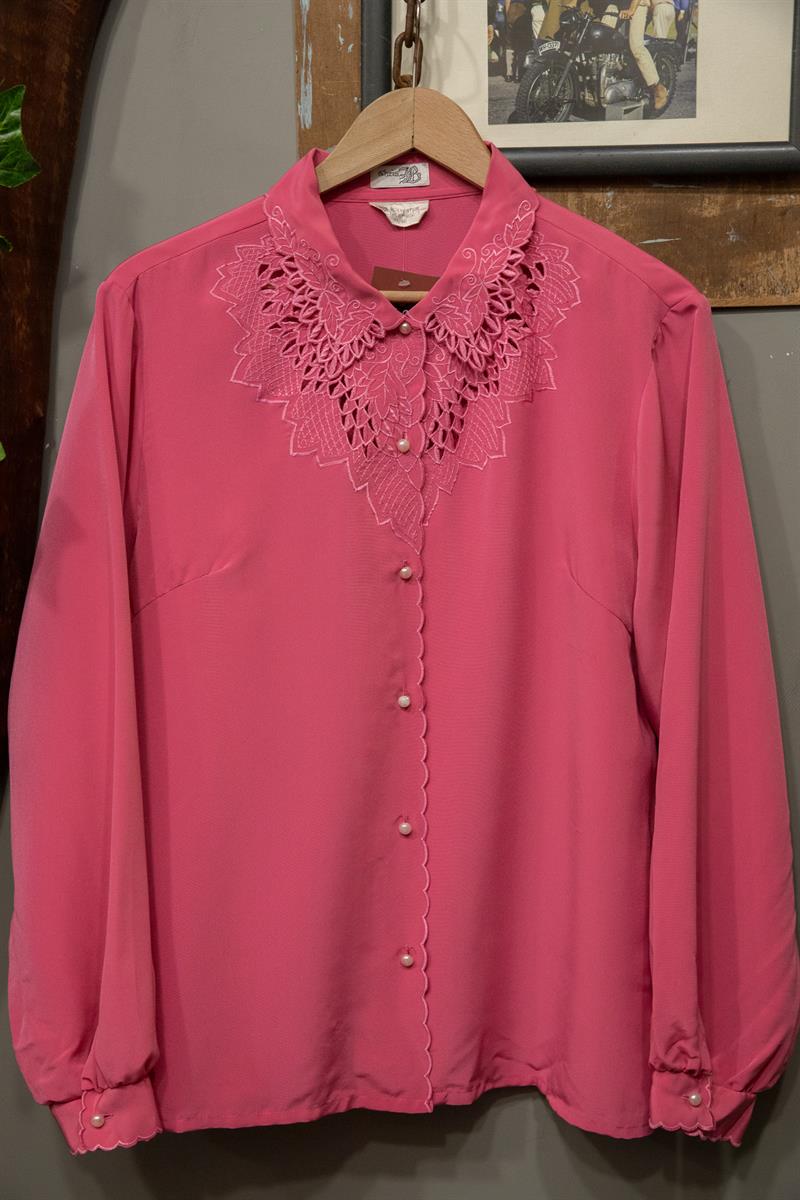 Chris JB. Pink Nakışlı Model Kadın Gömlek