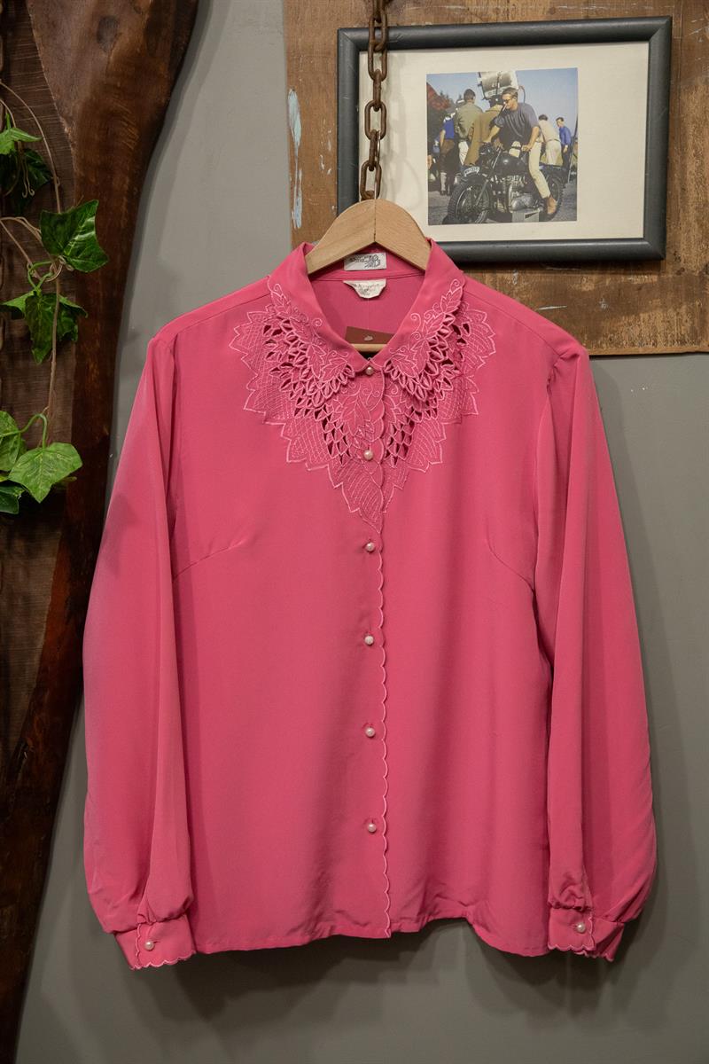 Chris JB. Pink Nakışlı Model Kadın Gömlek