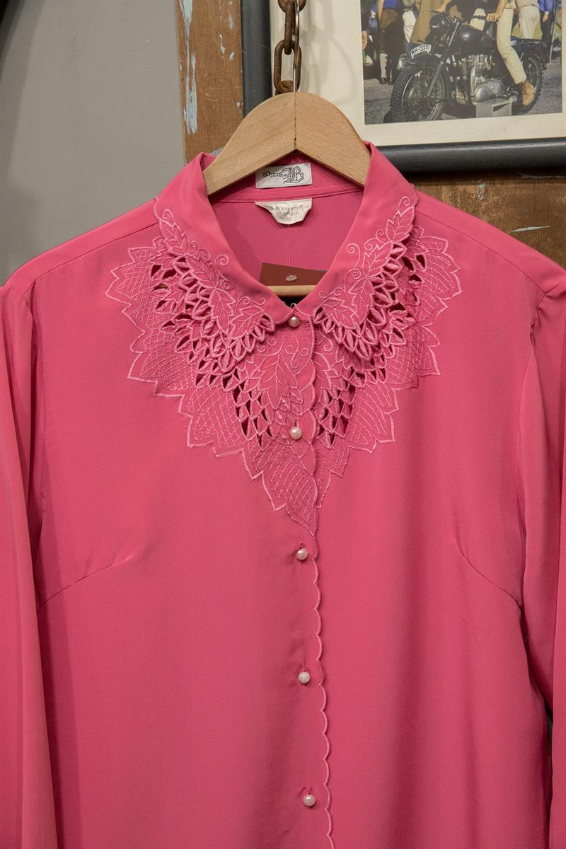 Chris JB. Pink Nakışlı Model Kadın Gömlek