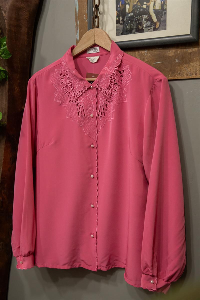 Chris JB. Pink Nakışlı Model Kadın Gömlek