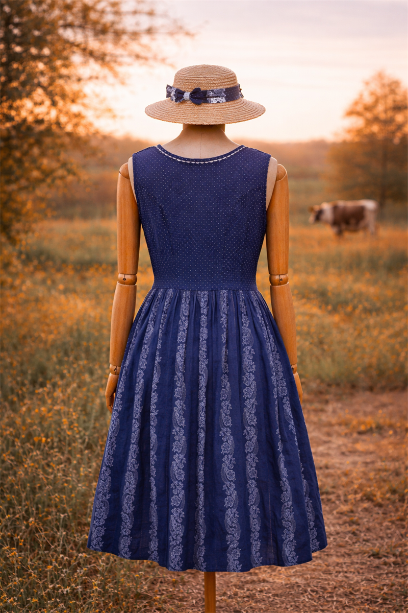 Classic 80s Alpine Moser Polka Dönem Elbise