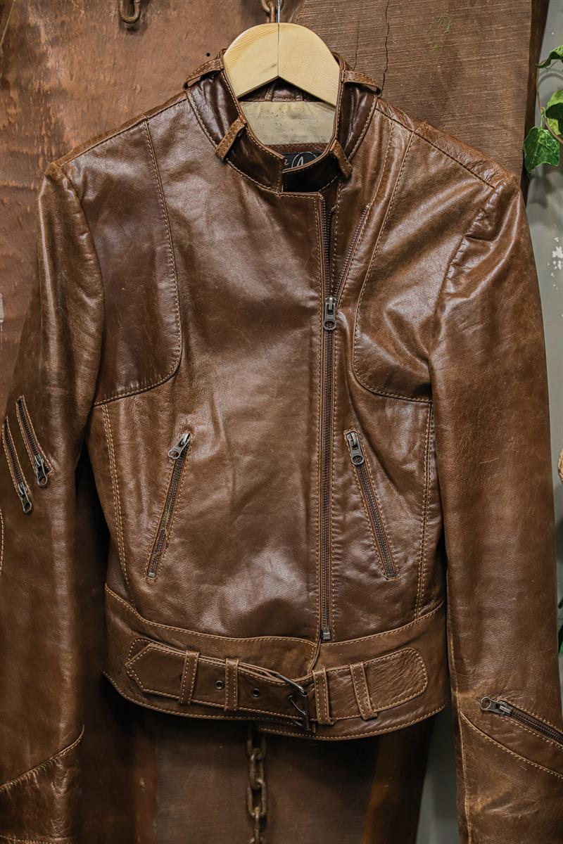 Classic 90s Brown Moto Deri Ceket