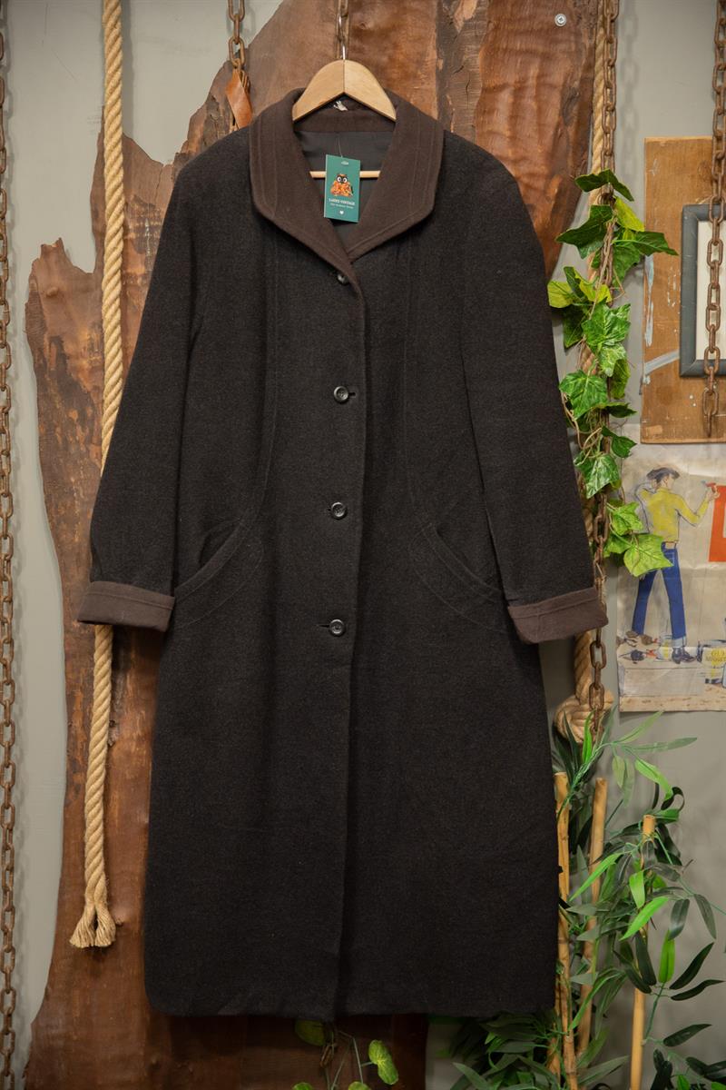 Classic 90s Yaka/Kol Detay Wool Kaban