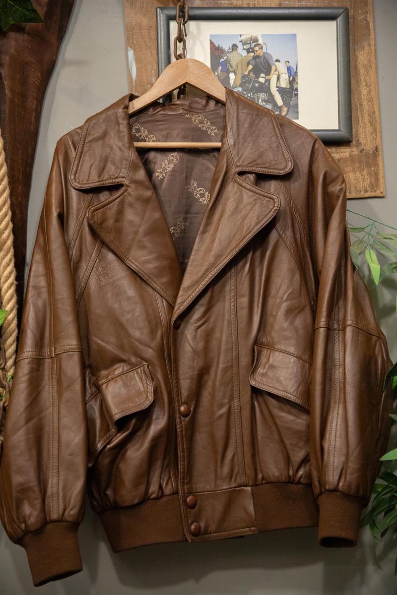 Classic Brown Bomber Deri Ceket