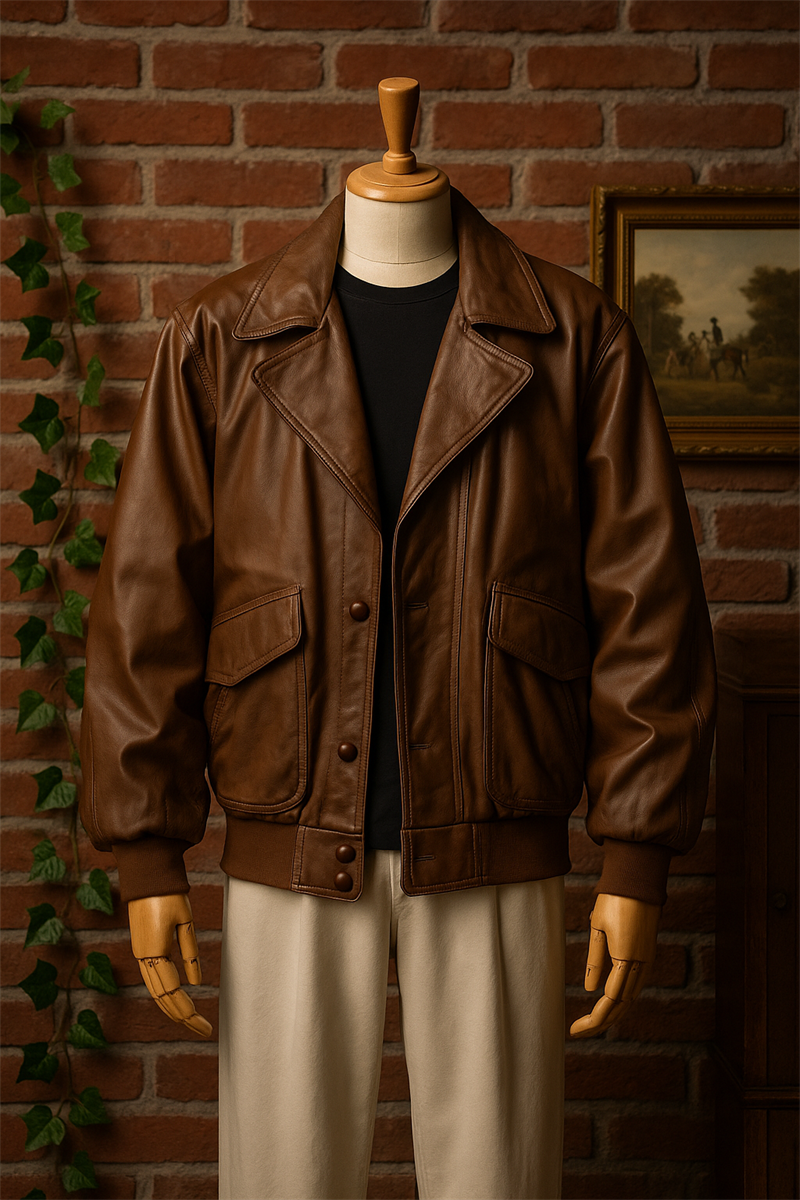 Classic Brown Bomber Deri Ceket