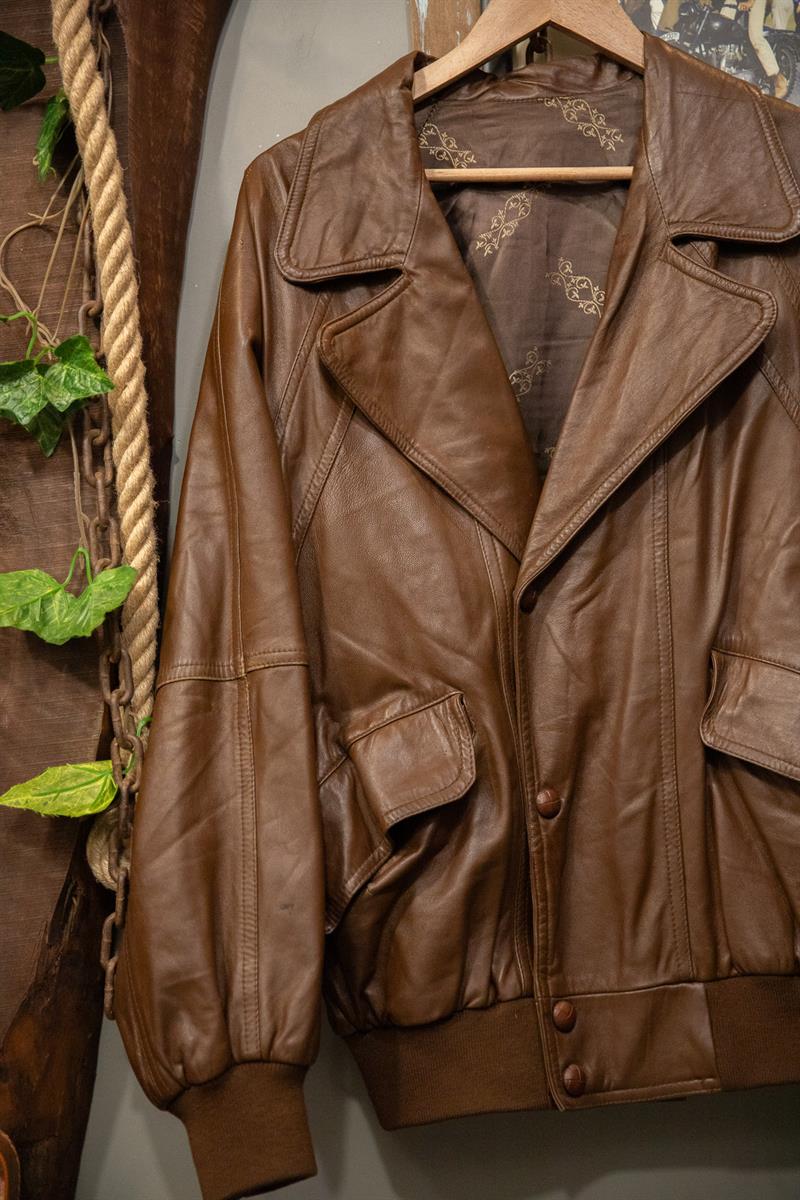 Classic Brown Bomber Deri Ceket