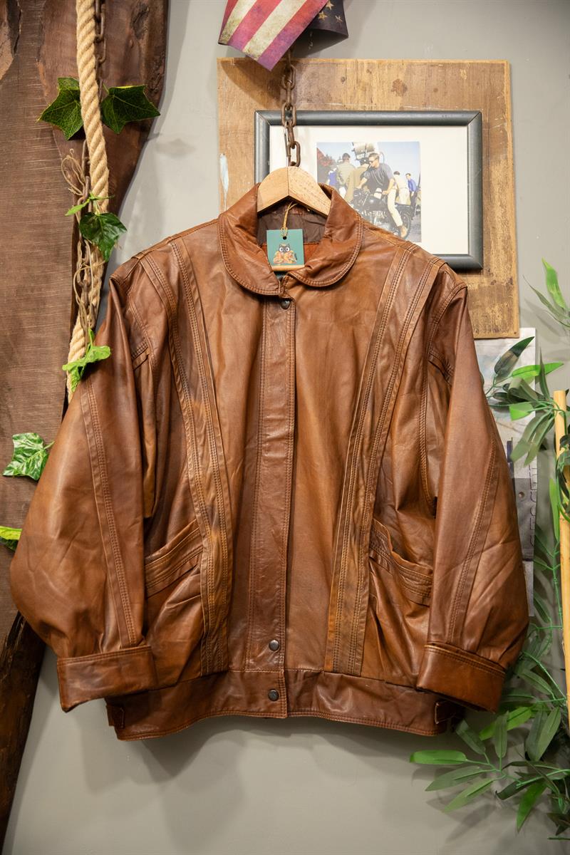 Classic Brown Bomber Deri Ceket