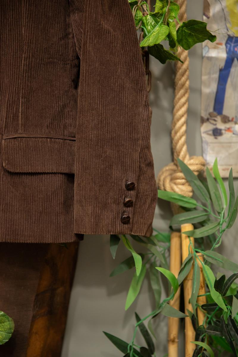 Classic Brown Kadife Blazer Ceket