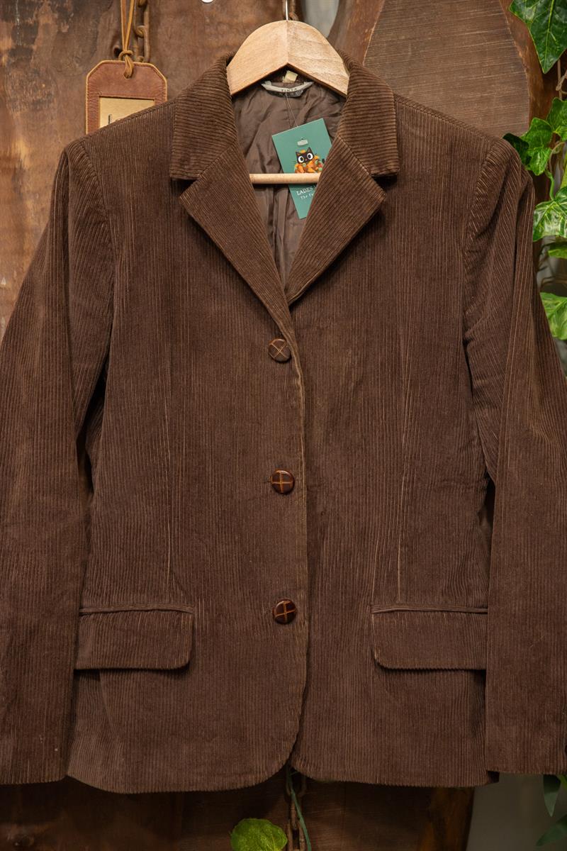 Classic Brown Kadife Blazer Ceket