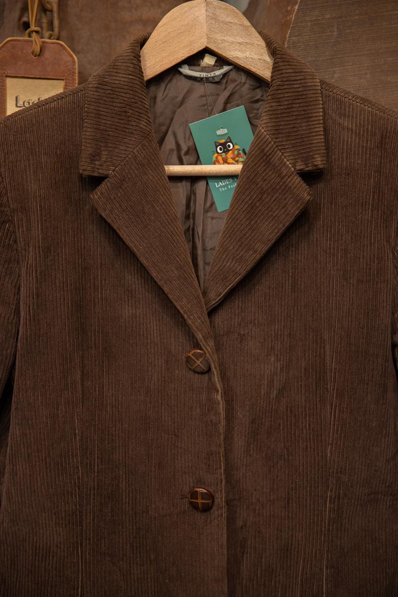Classic Brown Kadife Blazer Ceket
